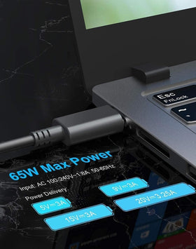 SZGUDULO charger connected to a HP or Chromebook for seamless power