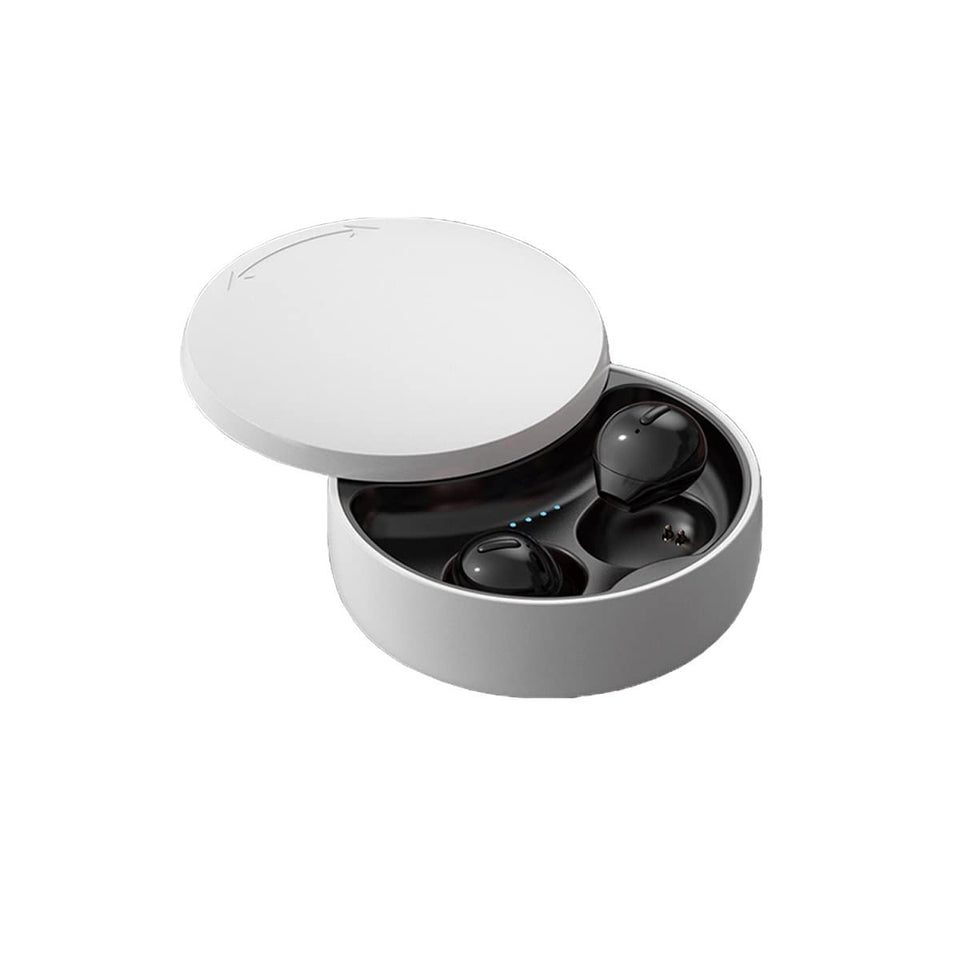 SZHTFX invisible earbuds with compact charging case for stable Bluetooth connection.