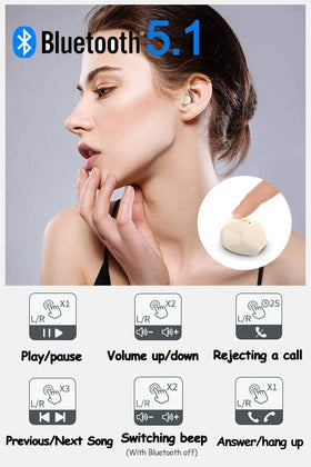 SZHTFX invisible earbuds deliver long music playback per charge.