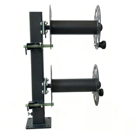SZWJT-LV reel holds 150 ft of 1/0 and 125 ft of 2/0 welding cables for organized storage.