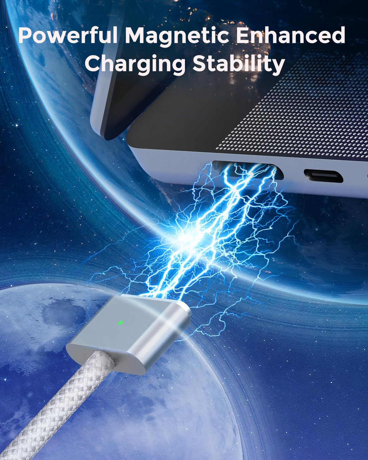 T ATHINK magnetic connector close detail showing secure snap and stable charging