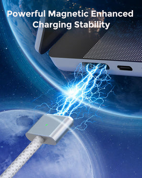 T ATHINK magnetic connector close detail showing secure snap and stable charging