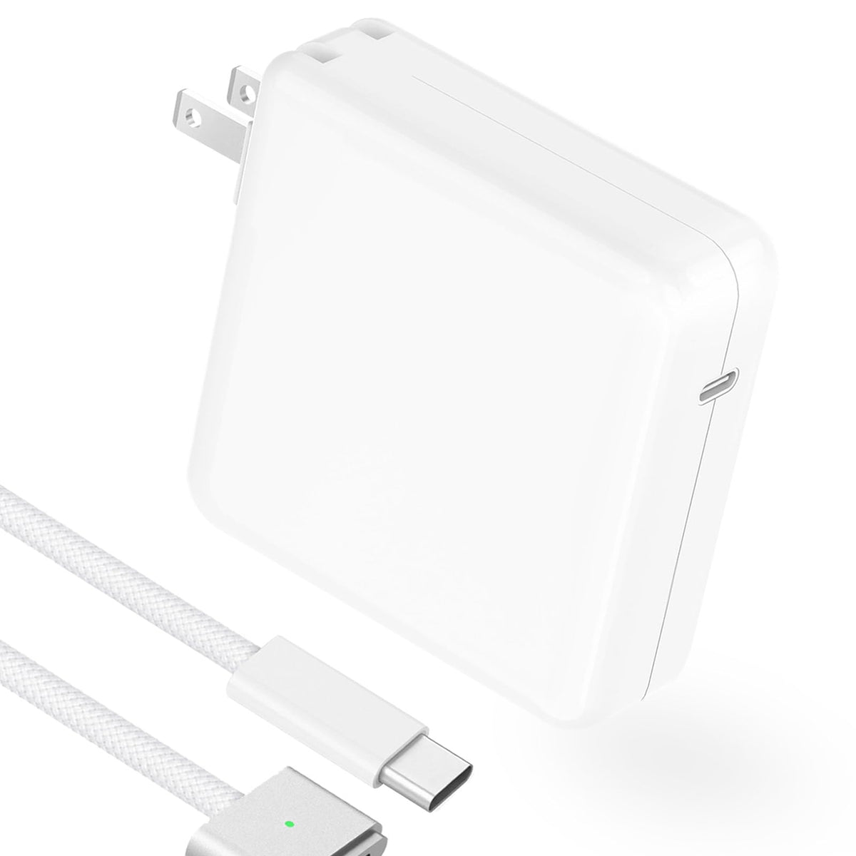 T ATHINK adapter front view showing compact design and fast-charge benefit