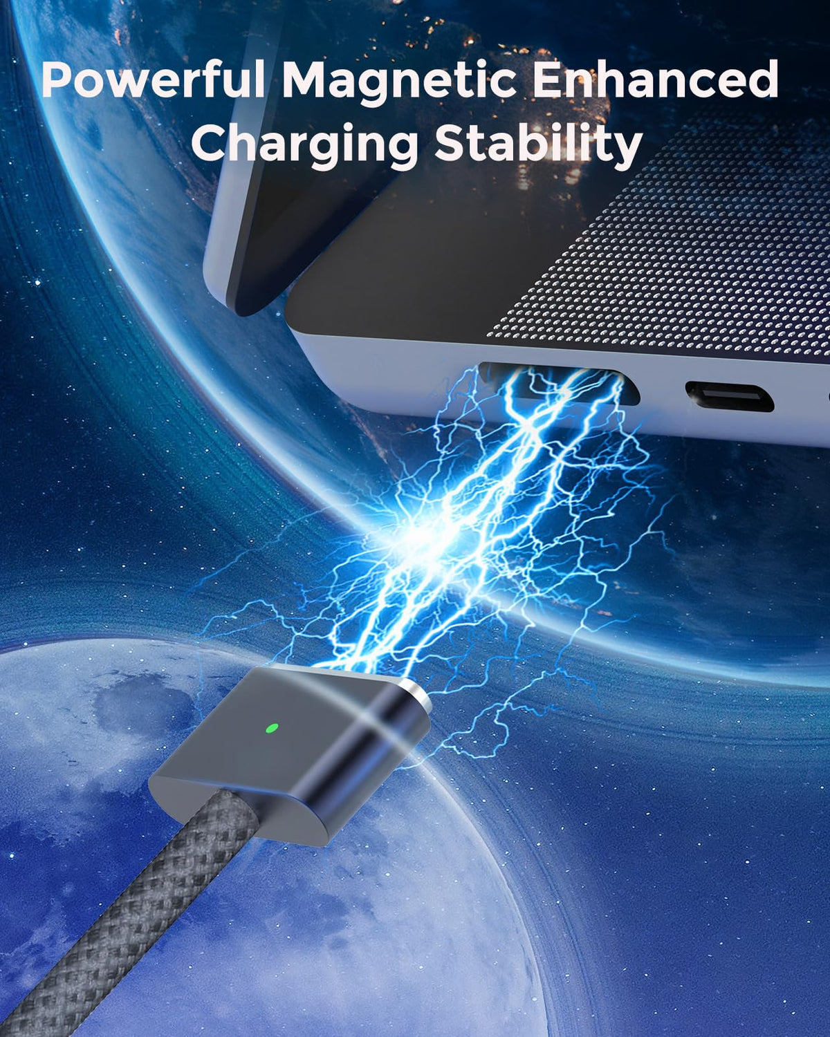 T ATHINK cable LED indicator glowing to show charging status and convenience