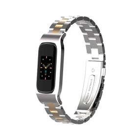 T-BLUER Fitbit Luxe shiny stainless steel finish conveys premium quality.