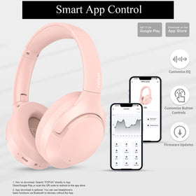 T-fun ergonomic over-ear pink design reduces pressure during long sessions.