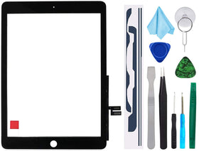 T Phael black digitizer front view for iPad 7th and 8th gen, restores touch responsiveness.