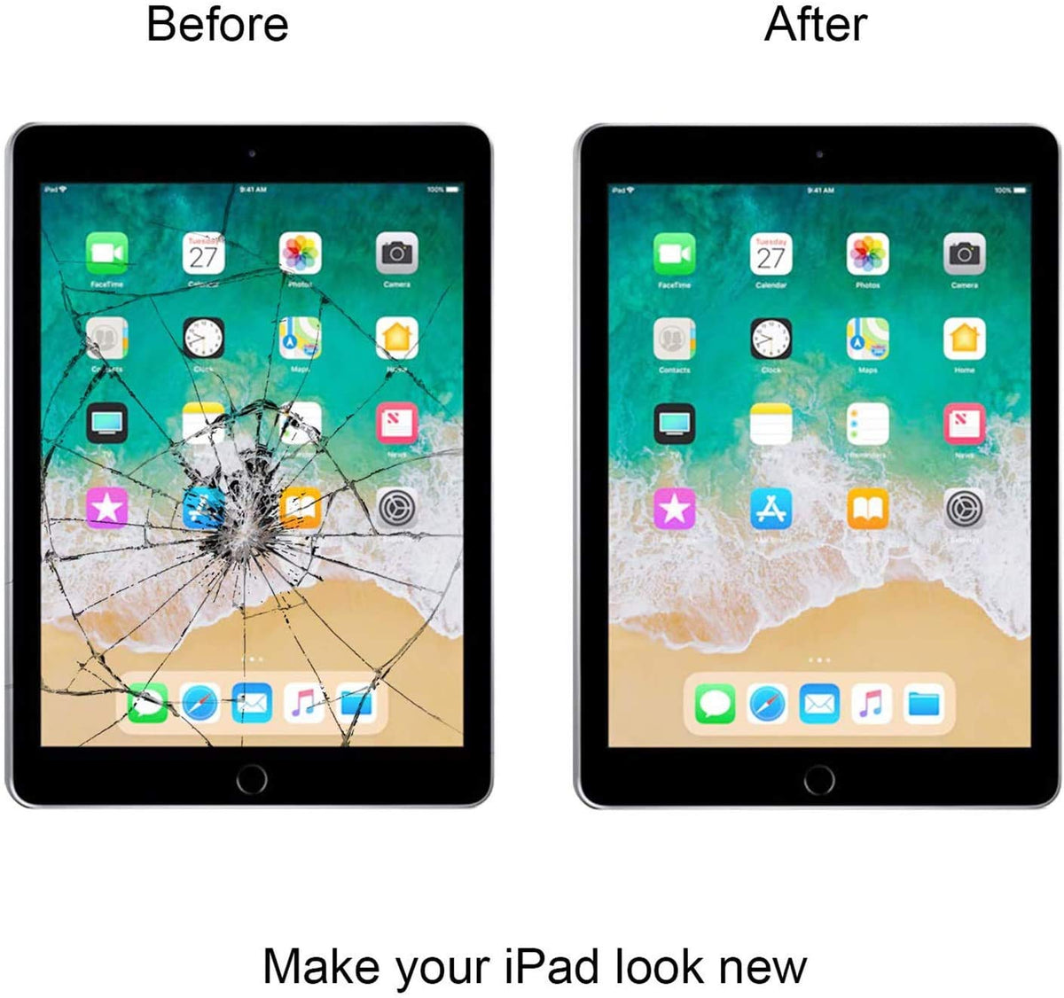 Digitizer surface detail close up highlights a smooth touch surface.