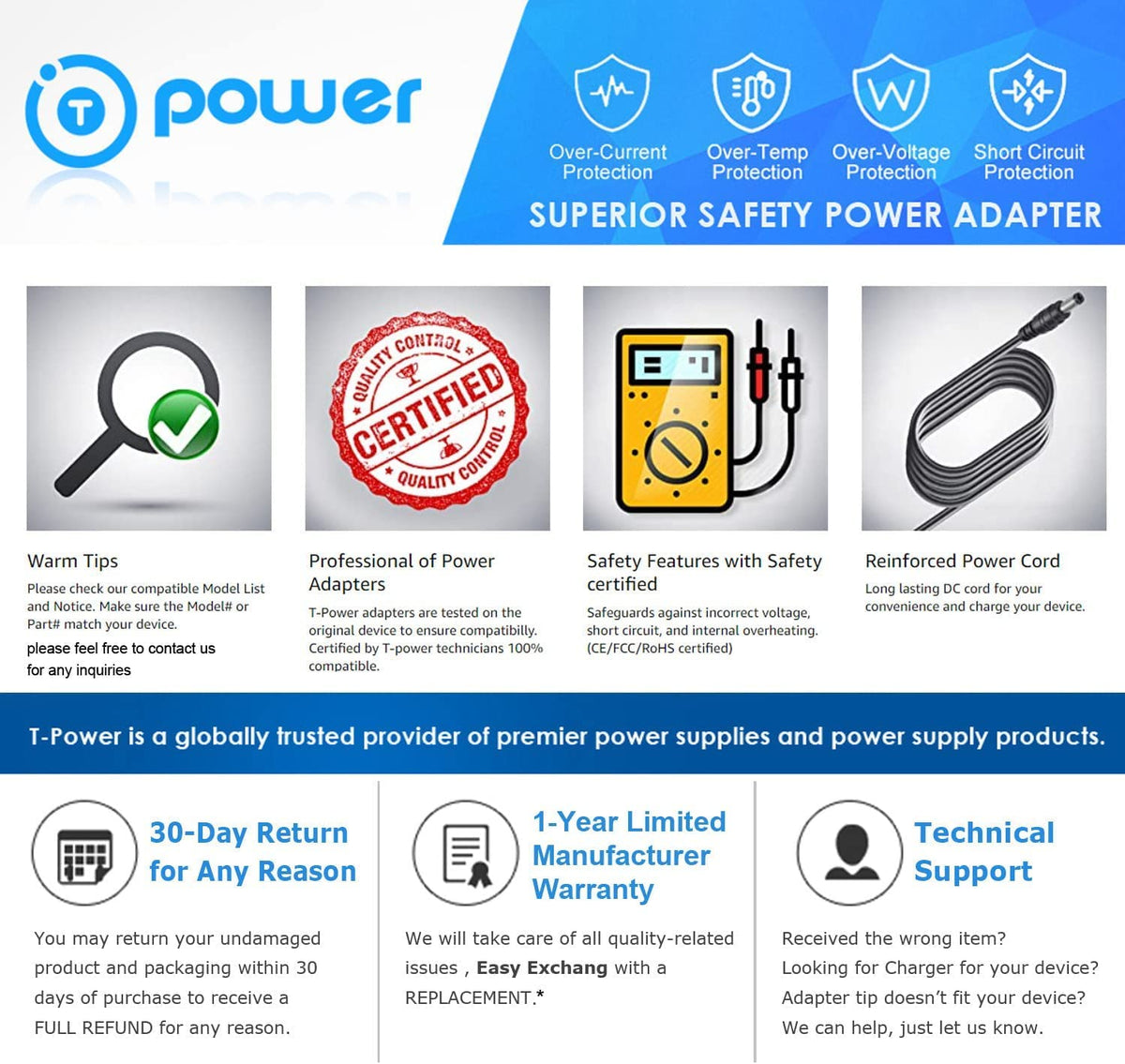 T POWER Lenovo AIO compatibility list showing broad device coverage.
