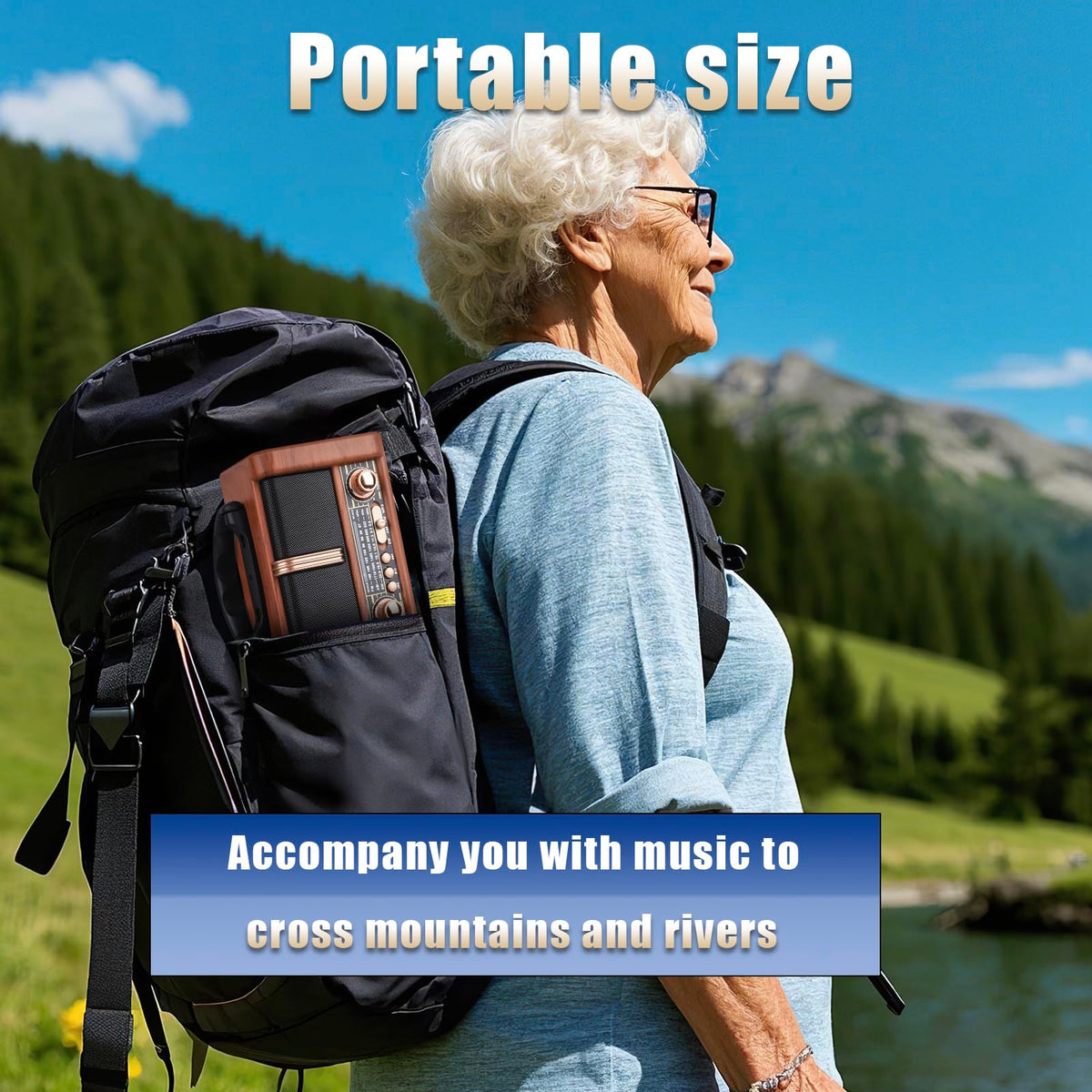T.TAOMI Retro Radio camping use shown for outdoors