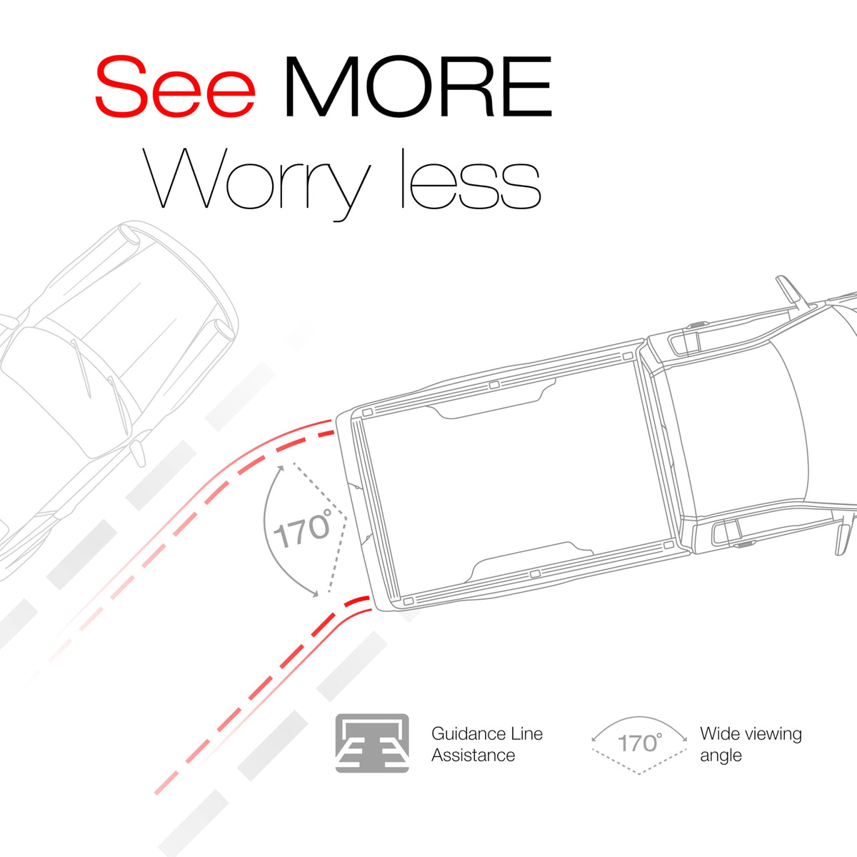 T1A backup camera durable plastic-metal housing withstands weather and daily use.
