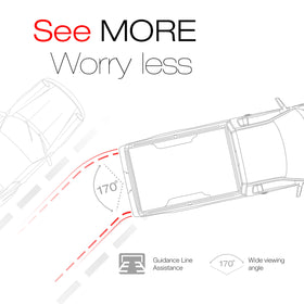 T1A backup camera durable plastic-metal housing withstands weather and daily use.