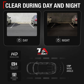 T1A rear camera lens detail close-up, provides clear reverse-vision clarity