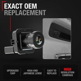T1A rear view camera lens closeup showing crystal-clear imaging