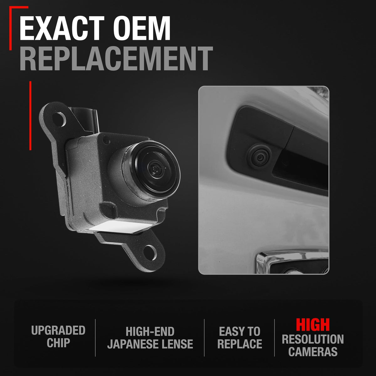 T1A rear view camera on Ram 2500—side-angle view enhances blind-spot checks.