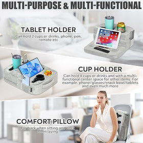 TabCouchCaddy cup wells with plastic inserts for steady drinks benefit