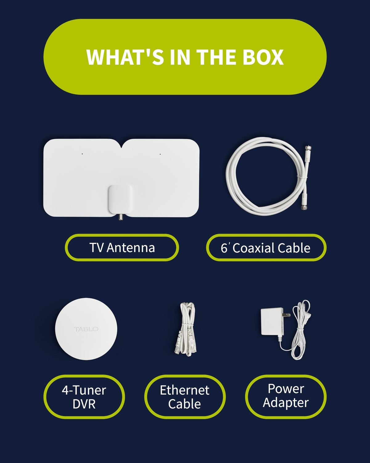 Tablo interface shows free channels and quick switch options.
