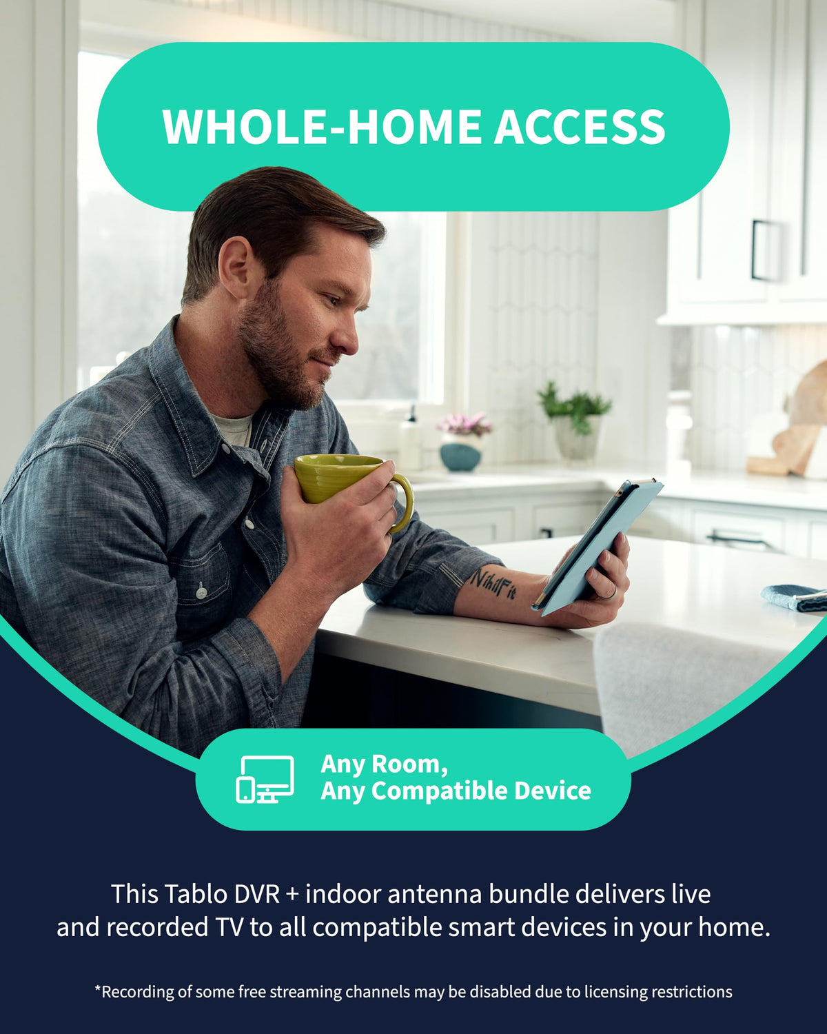 Tablo USB storage up to 8TB for expandable recordings.