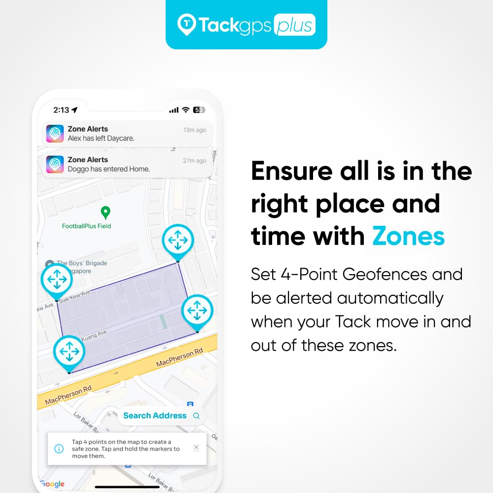 tack app mapping geofence alerts on phone, simplifies zone monitoring