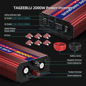 TAGEEBLU inverter packaging includes manual and access to support.