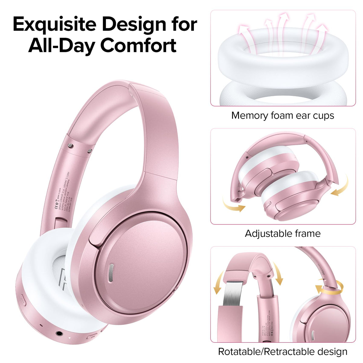 TAGRY Bluetooth 6.0 headphones with fast pairing and stable connection