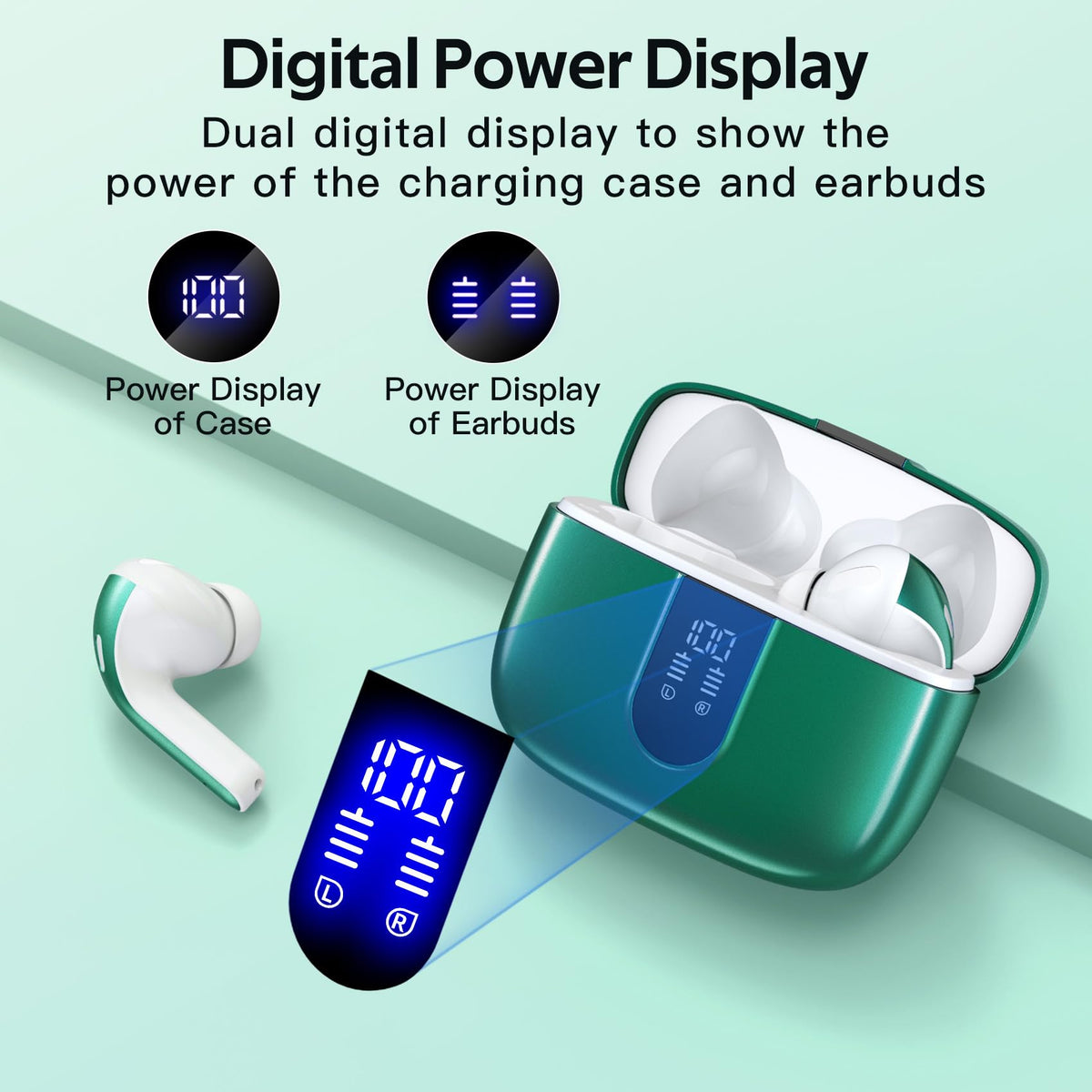 TAGRY earbud close-up showing 13mm driver and detailed audio construction benefit