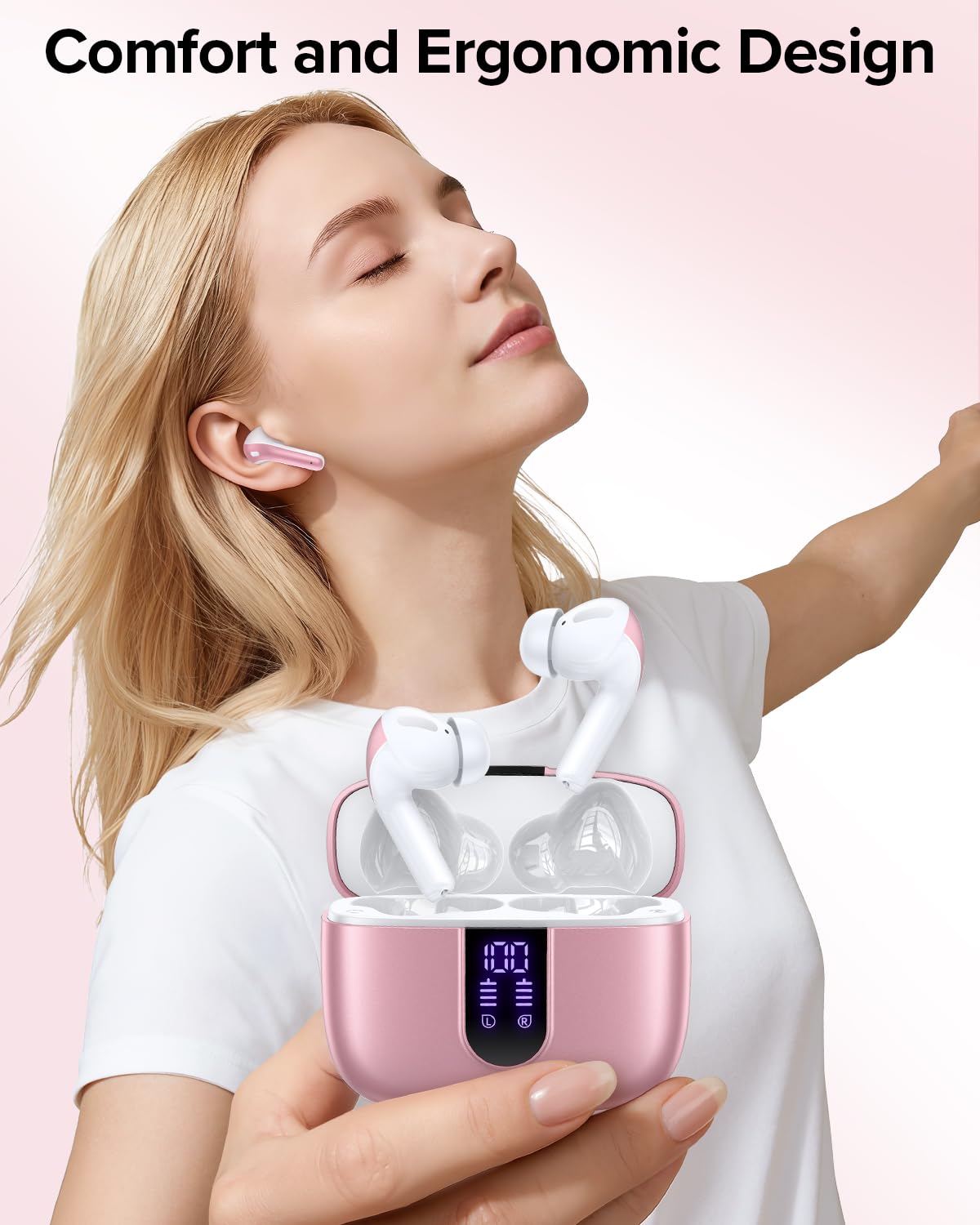 TAGRY earbud close-up showing 13mm driver detail for fuller sound