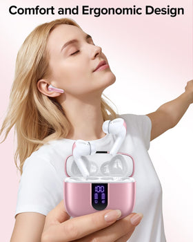 TAGRY earbud close-up showing 13mm driver detail for fuller sound
