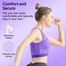 TAGRY X08 earbuds on gym equipment showing water resistance and sport use