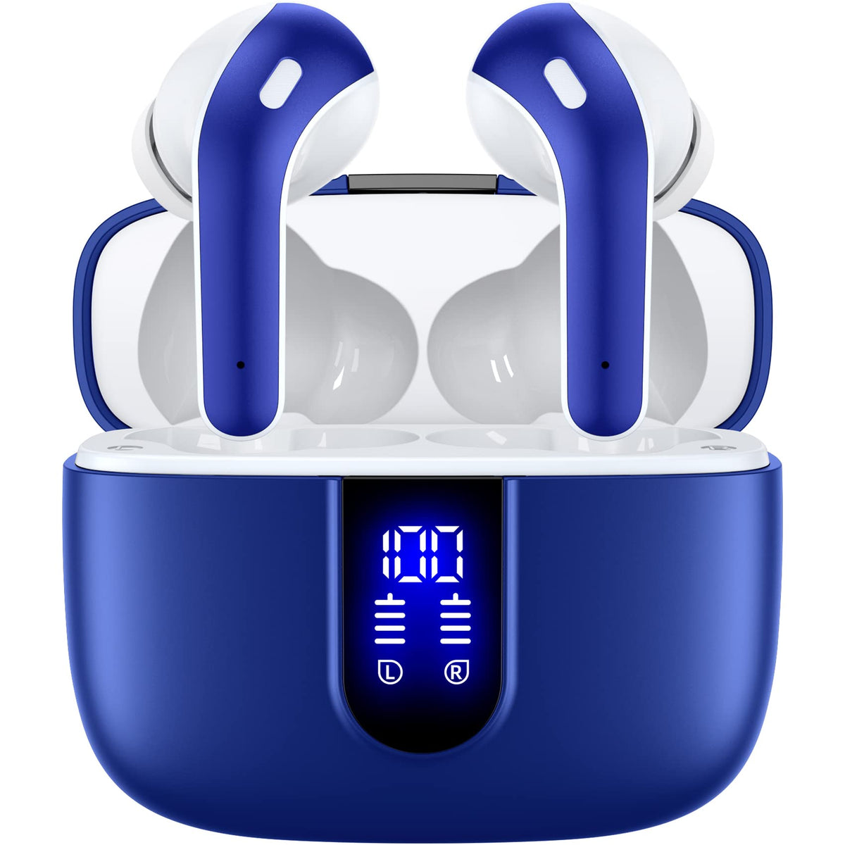 TAGRY front packaging showing earbuds and charging case, highlighting portability