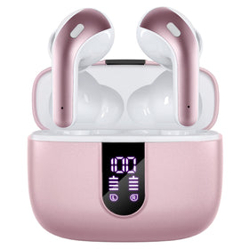TAGRY earbuds and open case front view showing compact kit and portability