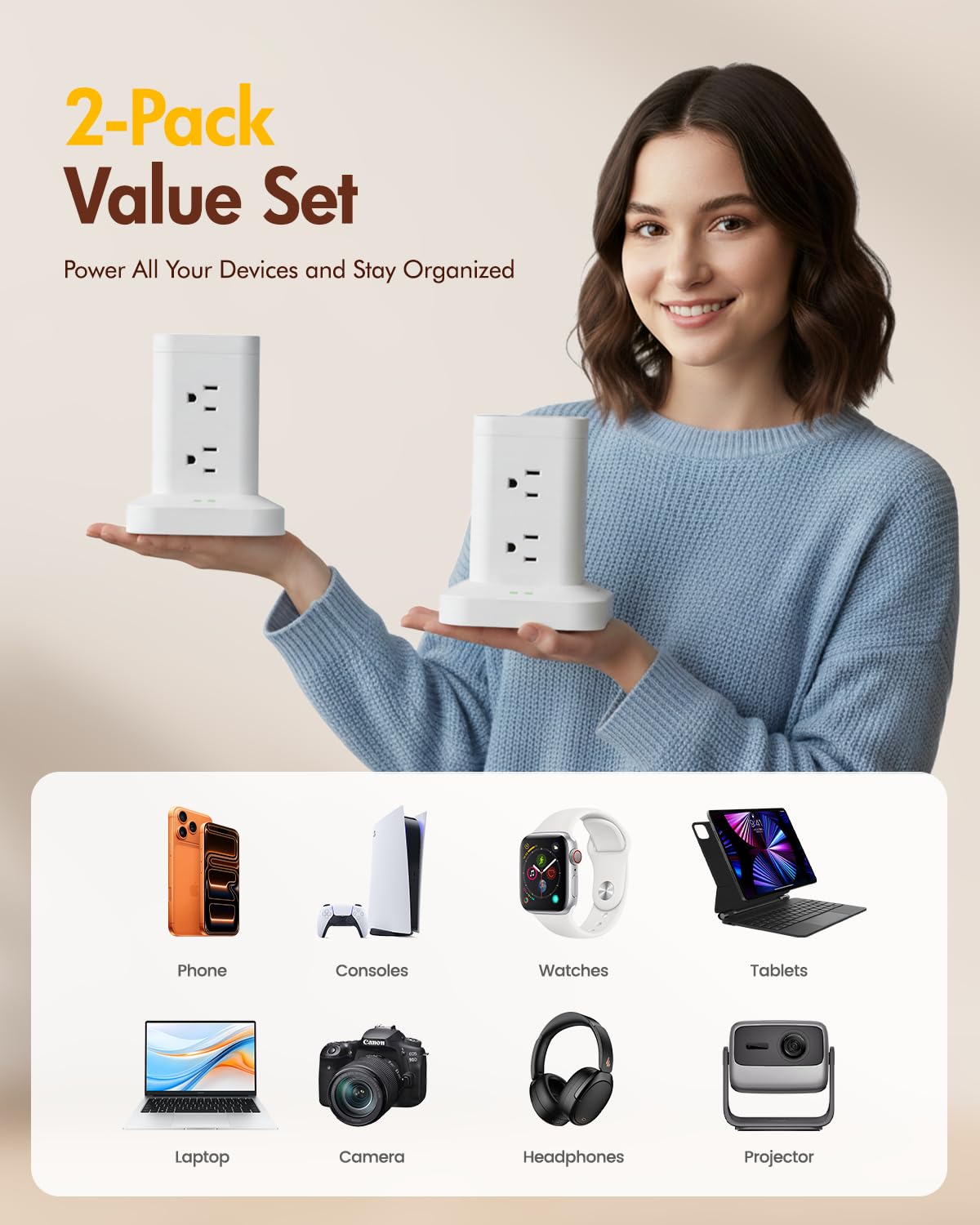 TAGZILO in dorm room powering multiple devices to simplify student charging needs