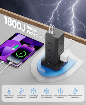 TAGZILO flat 45-degree plug positioned flush against a wall for concealment