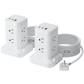 TAGZILO front view tower showing outlets and USB ports for organized charging