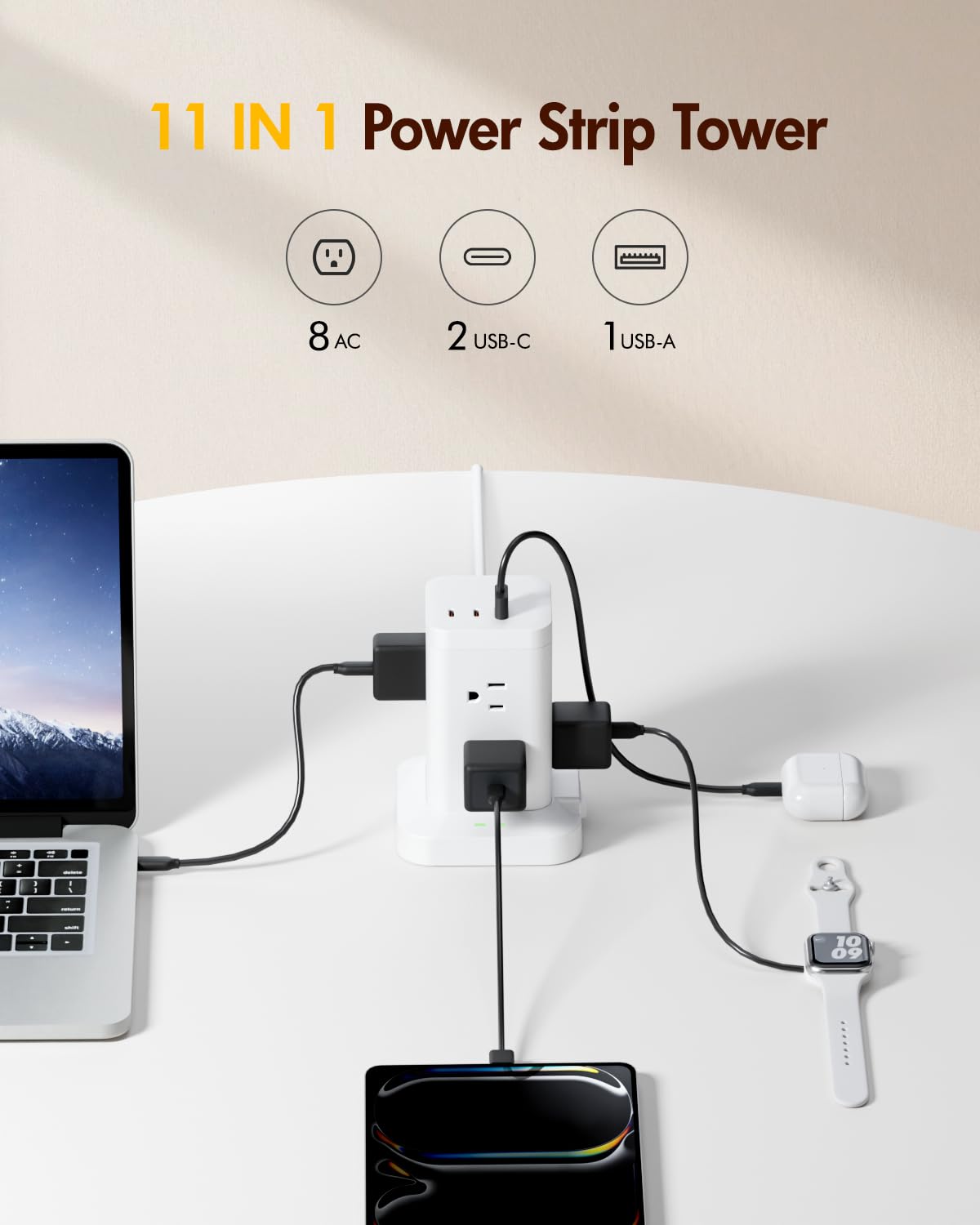 TAGZILO surge protector 1800J guards devices against surges during storms