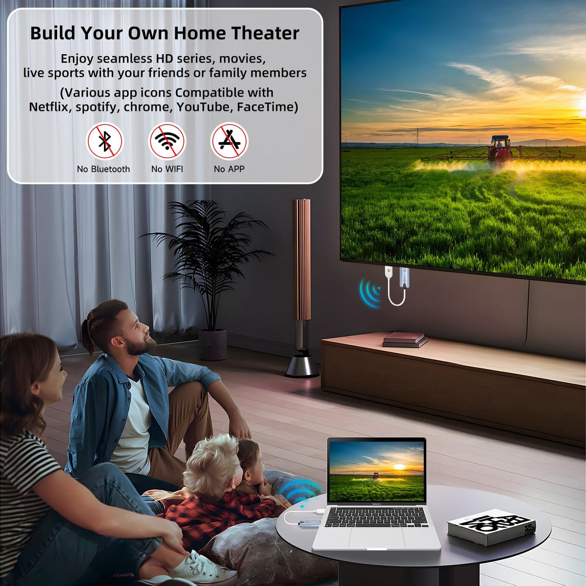 Taiquinix in use connecting laptop to projector for clutter-free presentations