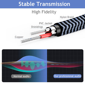 TAISUSAN 50ft stereo extension cable ready for extended headphone or guitar setups.