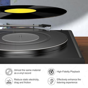 TAKMORK 12 inch record mat flat output for cleaner sound.