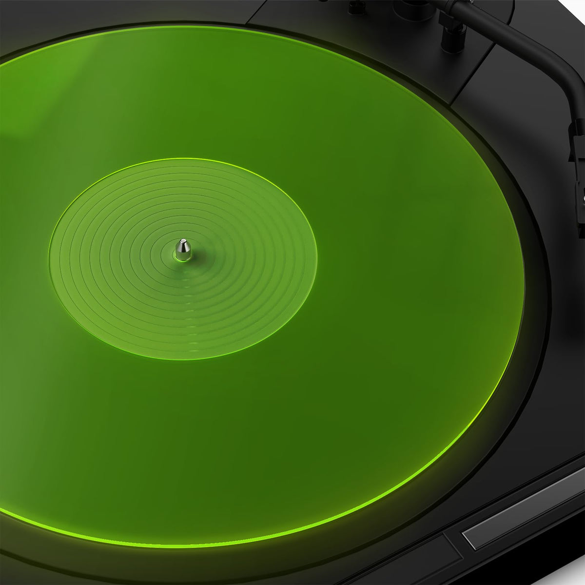 TAKMORK Greenlit acrylic slipmat — 12in size for brighter, clearer vinyl playback.