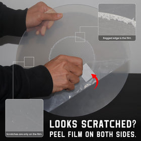 TAKMORK protective film on slipmat protects from marks during shipping.