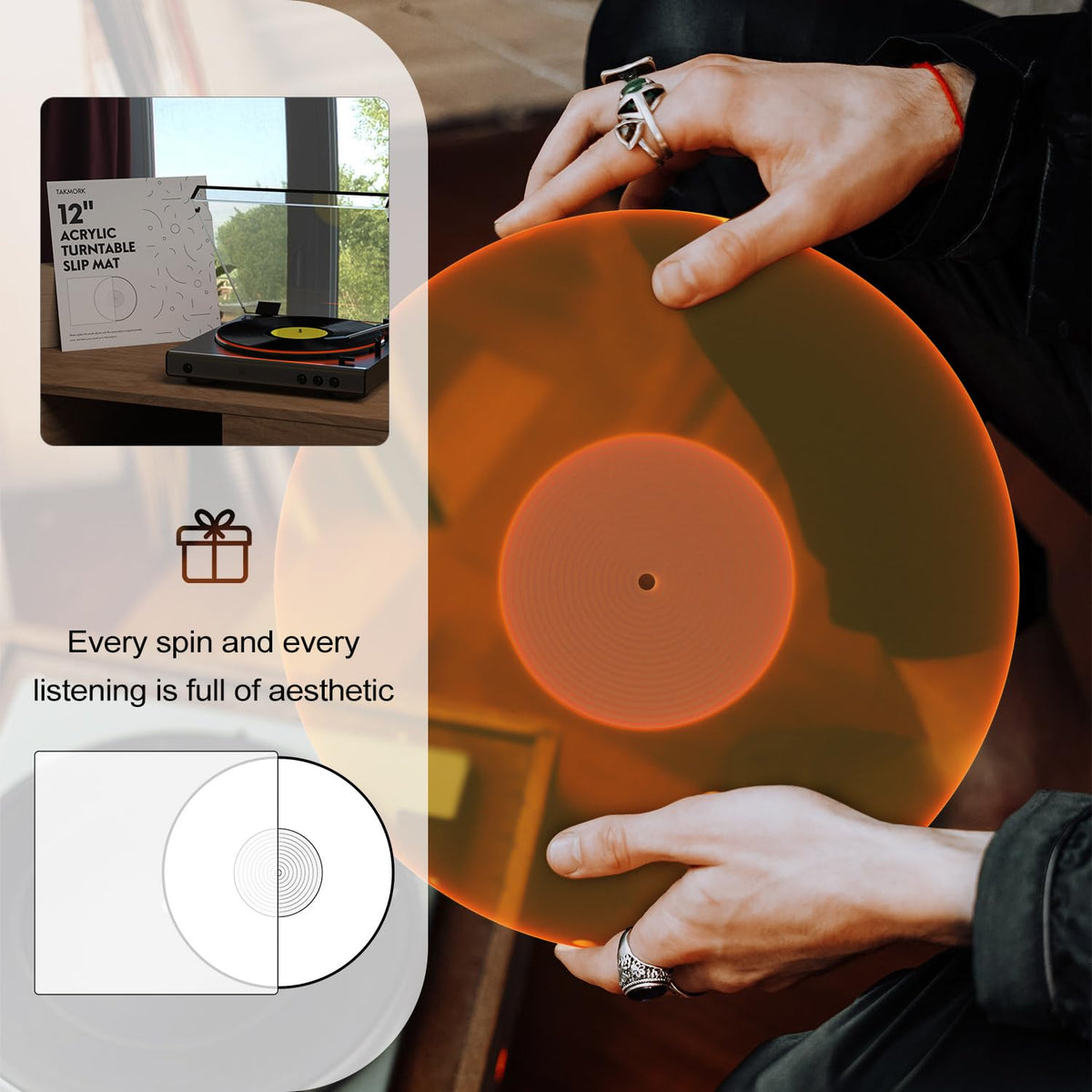 TAKMORK helps records stay flat for cleaner audio output.