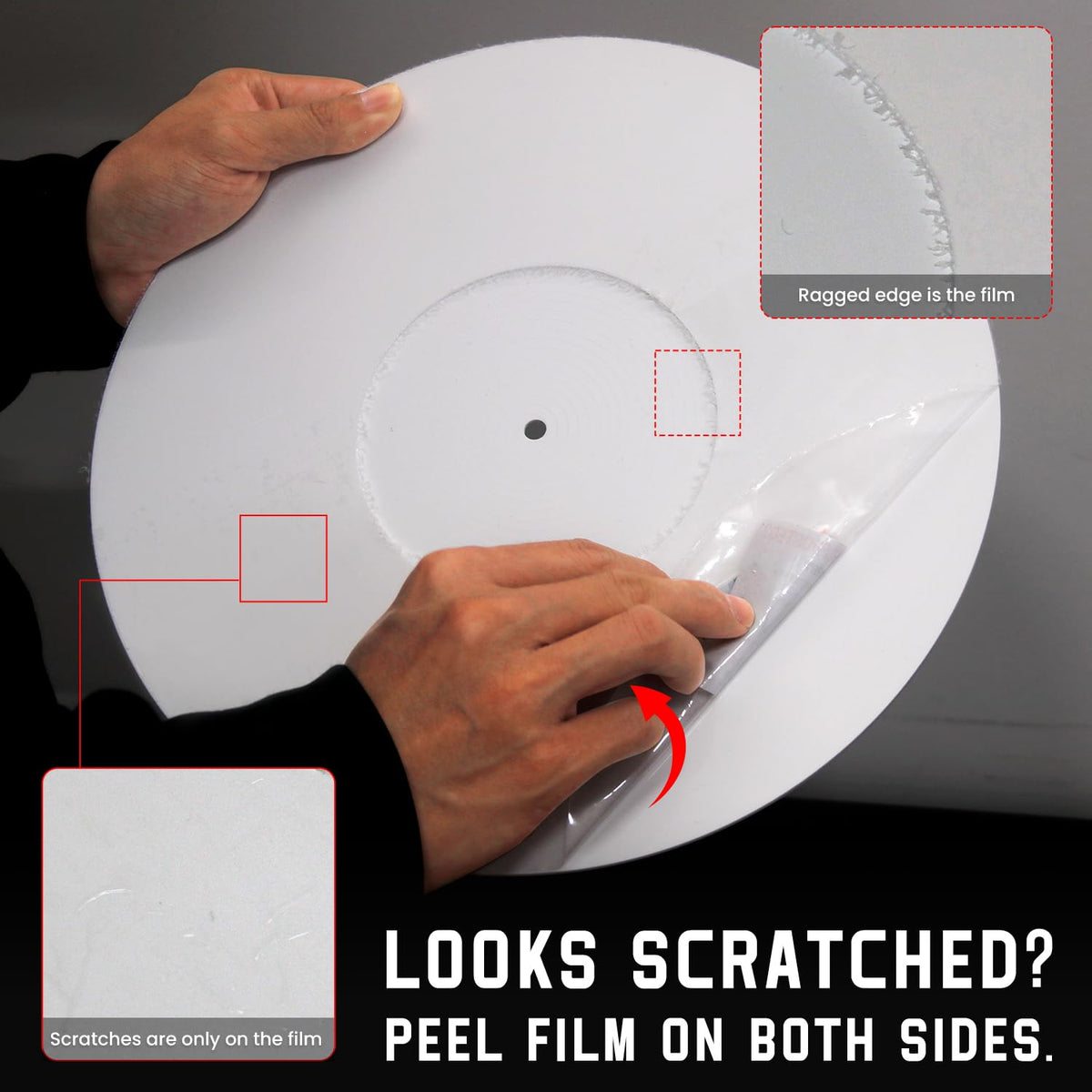 TAKMORK record mat flat surface ensures stable playback for clean audio.