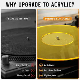 TAKMORK slipmat on turntable yellow aesthetic upgrades your listening space.