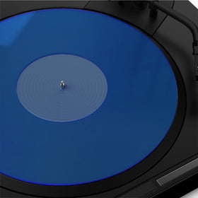 TAKMORK acrylic slipmat blue front view showing precise 12-inch fit