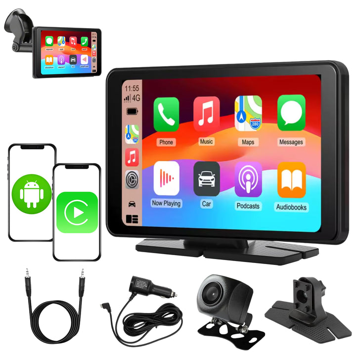 TAKTORA front panel display showing CarPlay interface and easy access