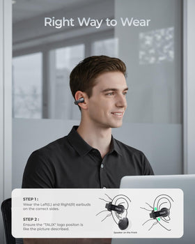 TALIX charging case open showing earbuds and fast-charge capability for quick top-ups
