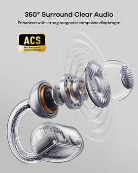 TALIX X6 360-surround audio delivers balanced sound while staying aware of surroundings.