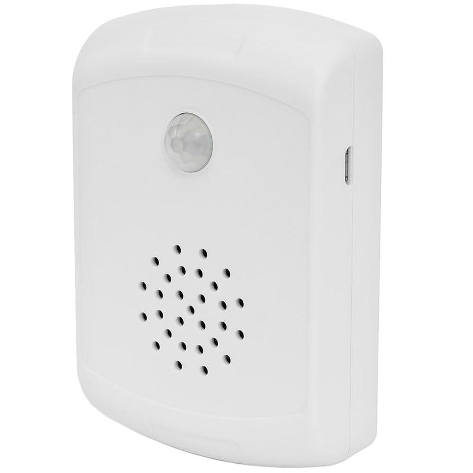 Talking Products voice recordable PIR sensor front view for interactive displays.