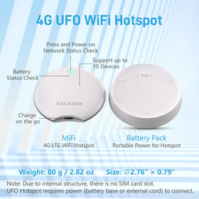 TALKSIM UFO placed on an RV workstation showing road trip and remote work use