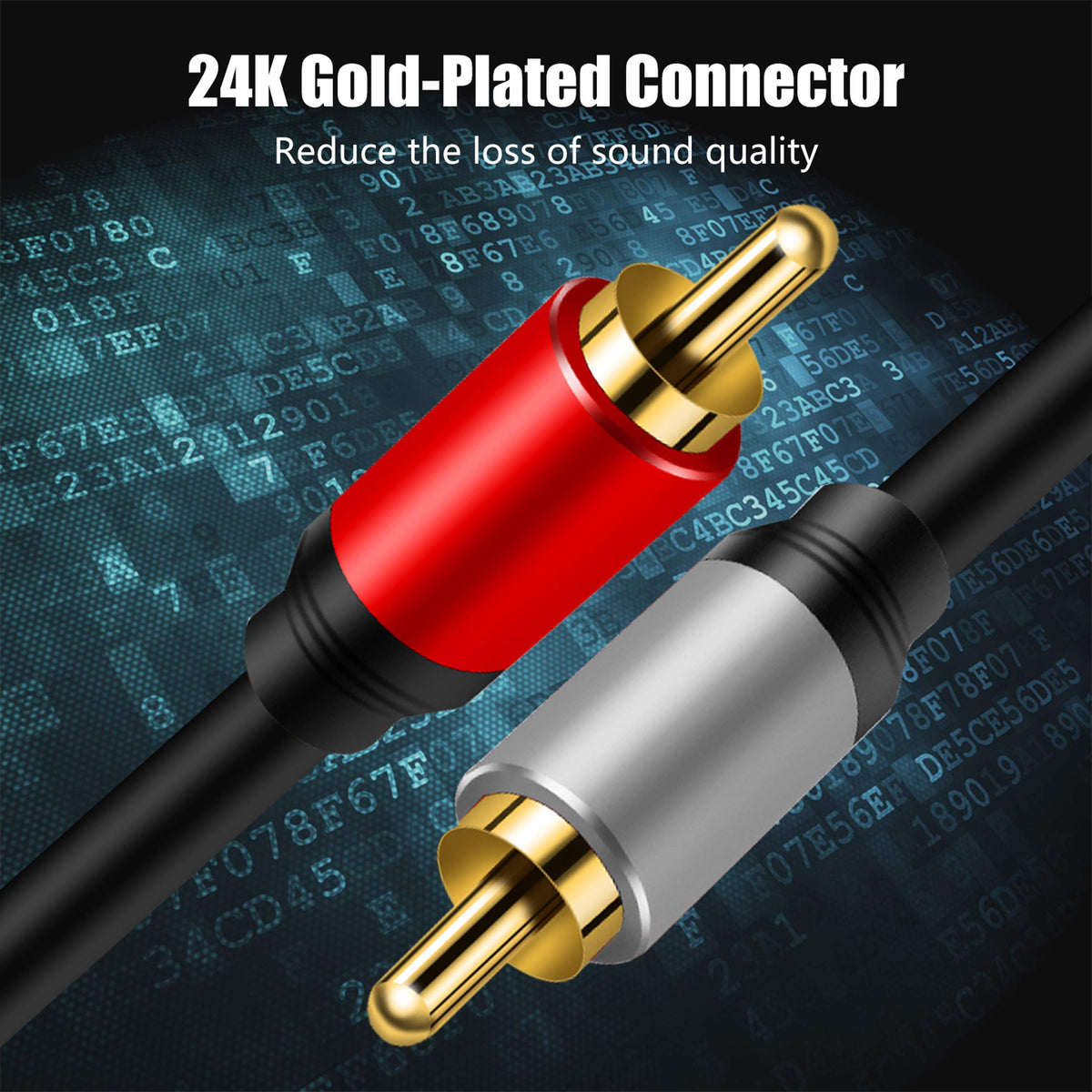 Tan QY durable PVC jacket on 20ft RCA cable suitable for daily use